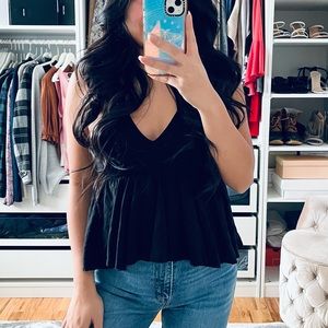EXPRESS Black Peplum Top
